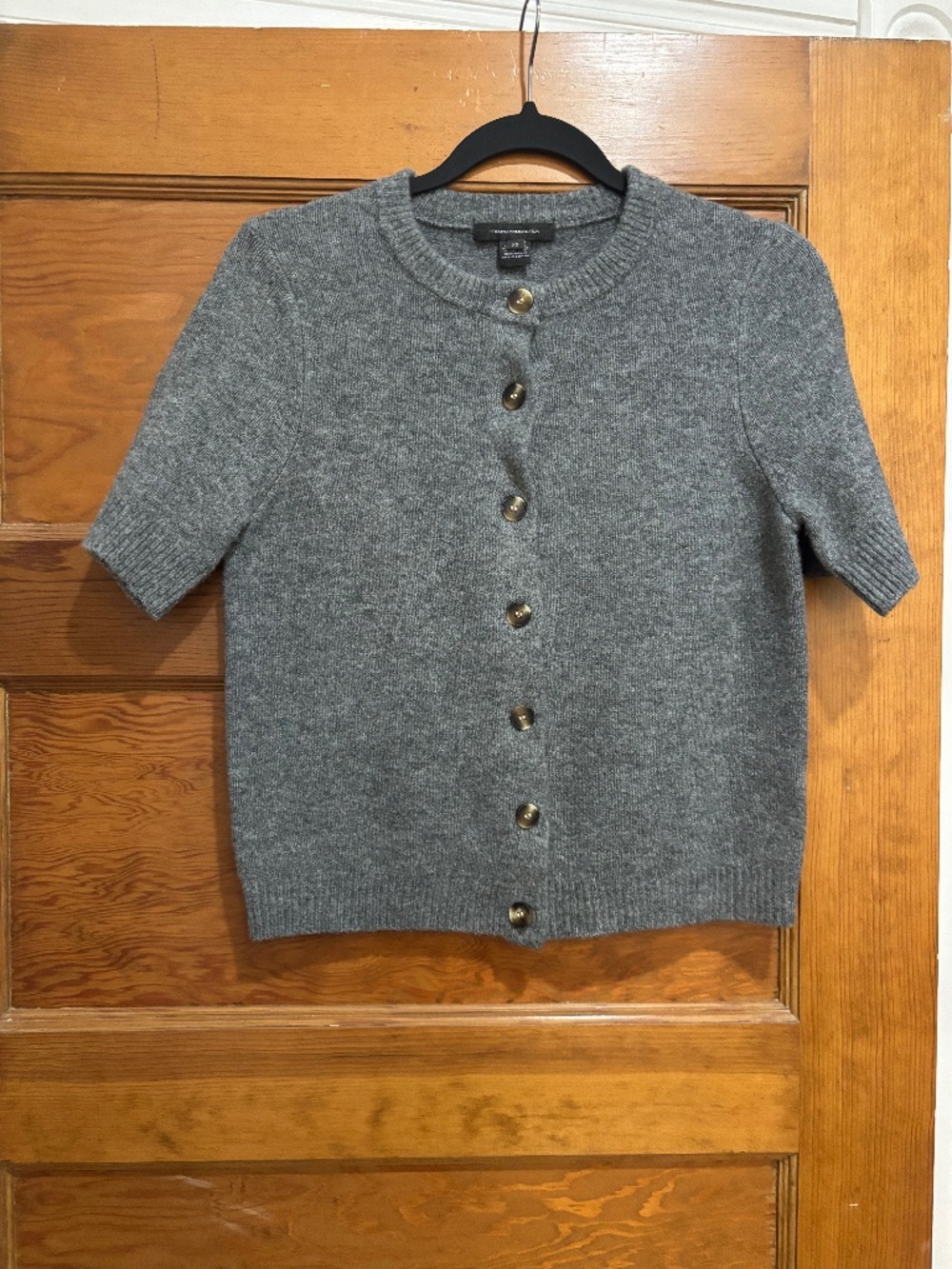 FRENCH CONNECTION SHORT SLEEVE CHARCOAL CARDIGAN